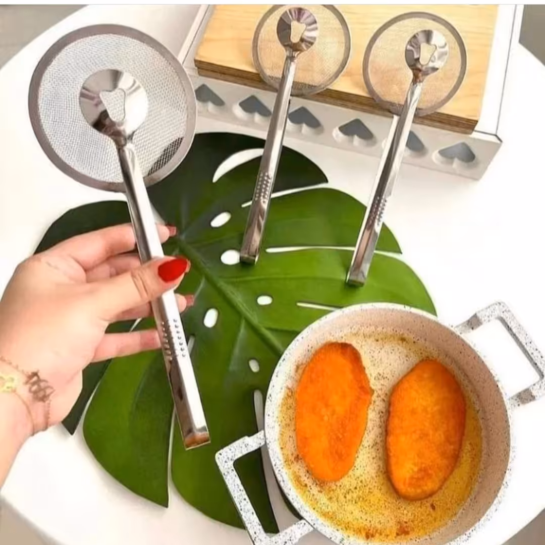 انبر روغن گیر استیل  یا انبر توری دار کفگیر روغن در پلاسکو دهقان 