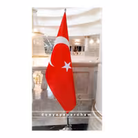 پرچم تشریفات لمینت ترکیه با پایه پنجه شیری کروم