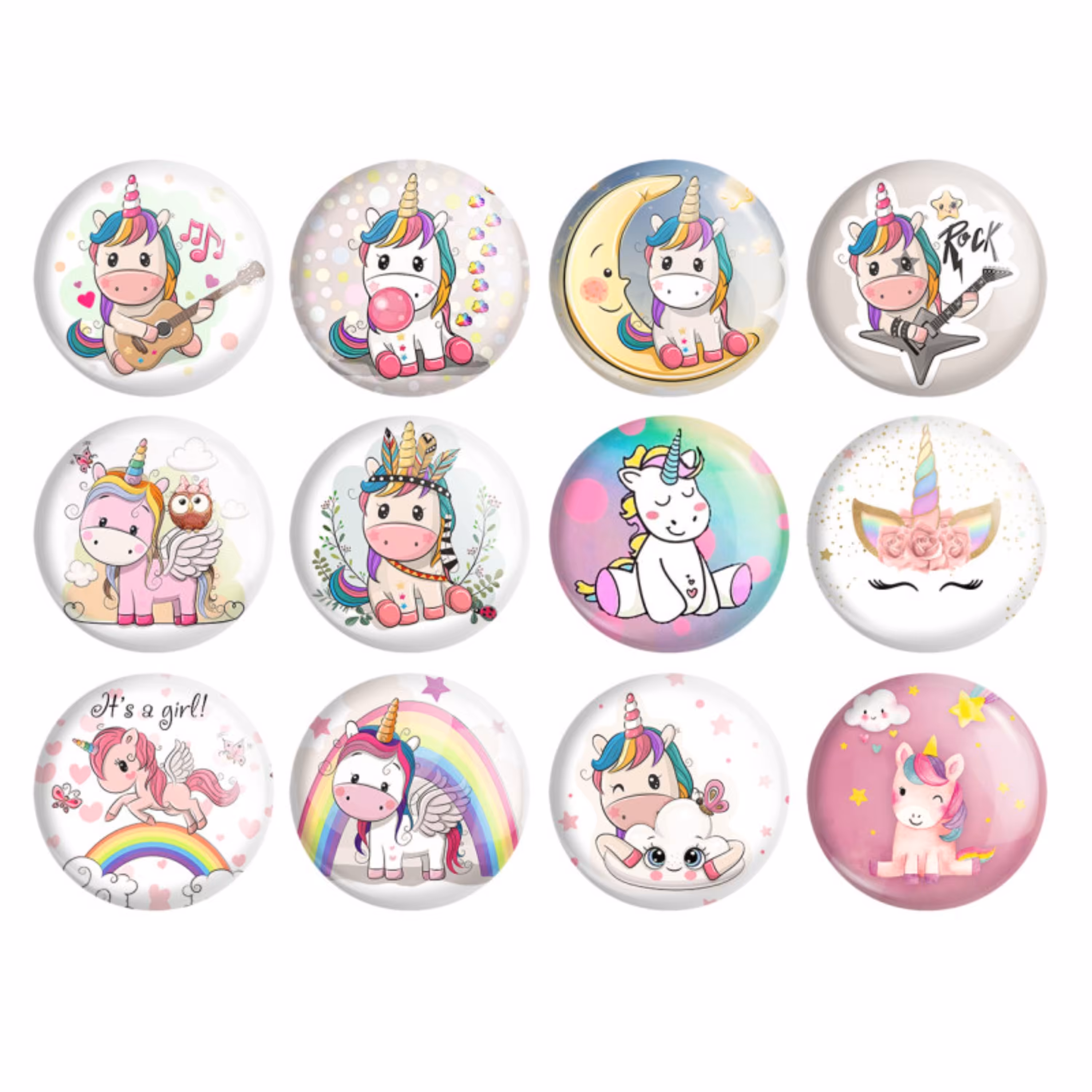 پیکسل یونیکورن پکیج 12 عددی با طرح های فوق العاده زیبا