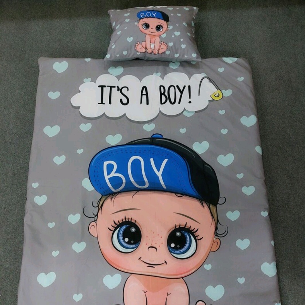 روتختی شامل لحاف سایز 100 در 140 و بالشت 35 در 45 جنس مخمل کالیفرنیا و کتان نخ اعلا