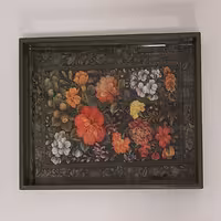 سینی چوبی گل ومرغ