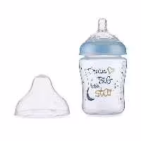 شیشه شیر طلقی 270 میل آبی Nuby مدل ID68060