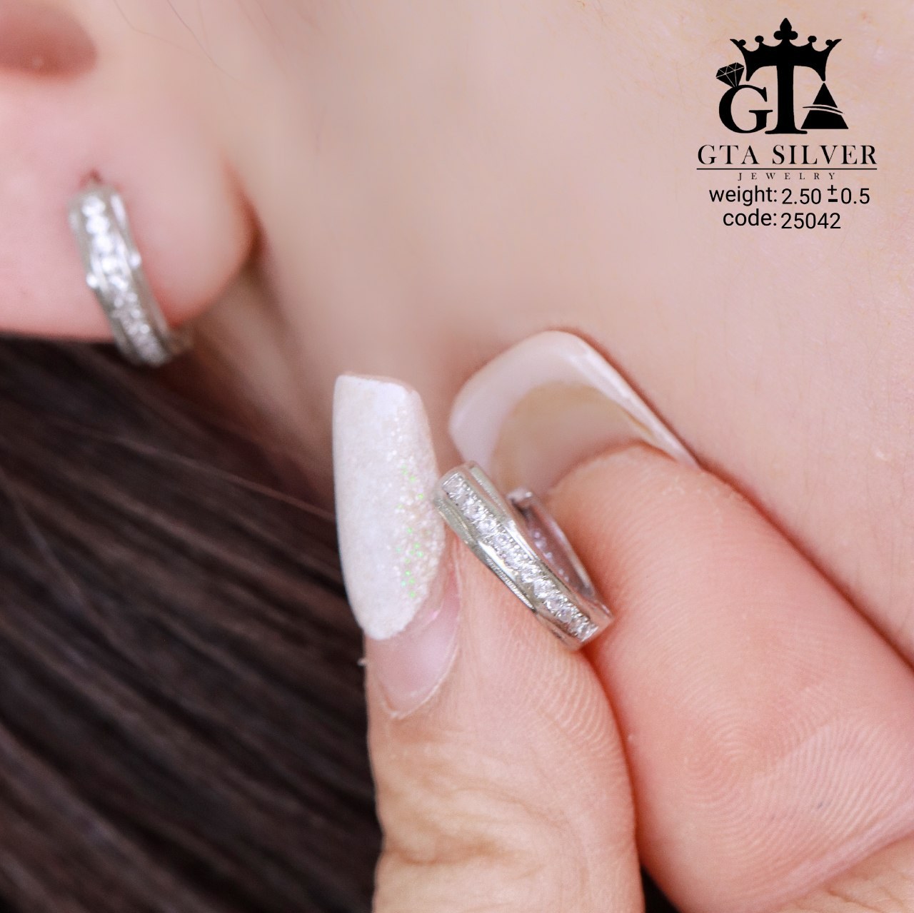 گوشواره نقره میکرو  10334-3