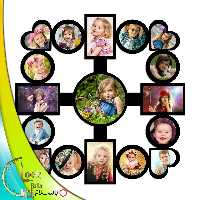 ساعت دیواری فانتزی 16 عکسه کد 384