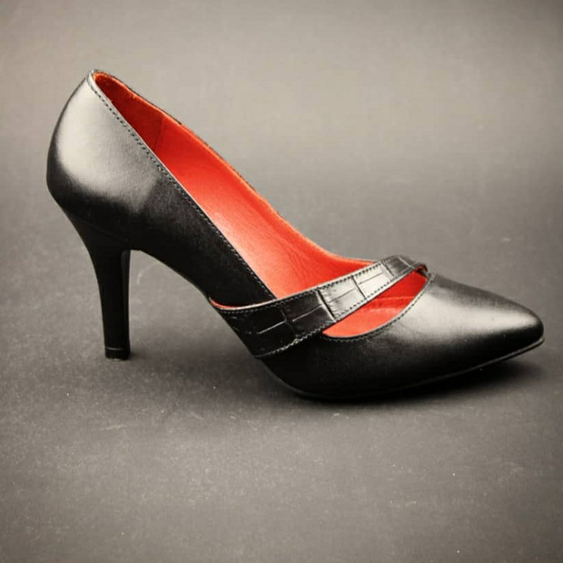 کفش مجلسی چرم طبیعی پاشنه هفت سانت 