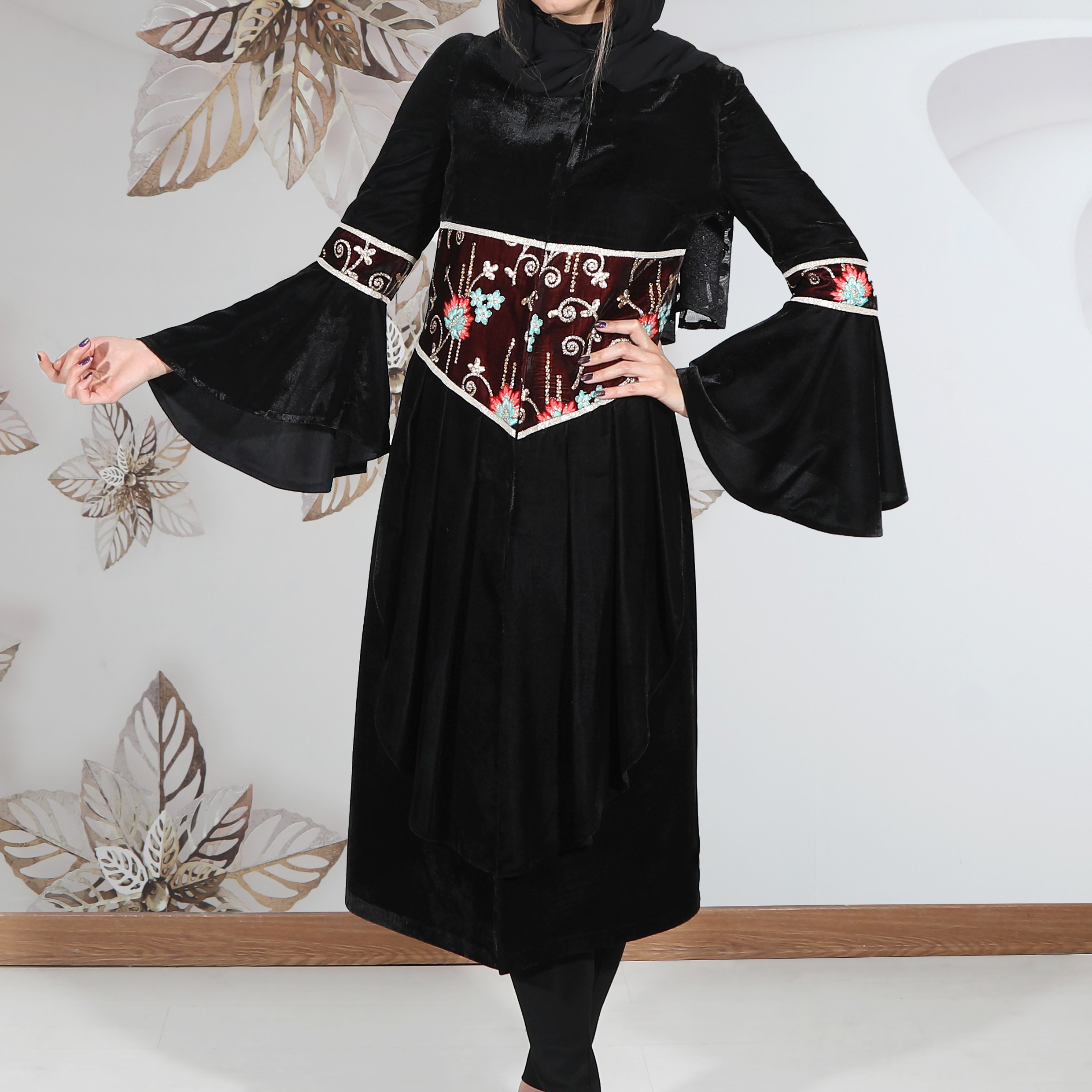 مانتو مجلسی پارچه مخمل مرغوب مدل مهشید(ارسال رایگان)