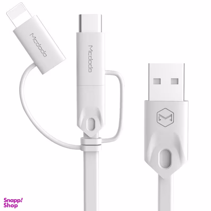 کابل تبدیل USB به Micro USB / Lightning / USB-C مک دودو (Mcdodo) مدل Ca-1090 به طول 1m