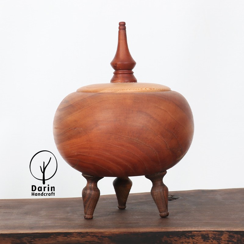 شکلات خوری چوبی خراطی سه پایه