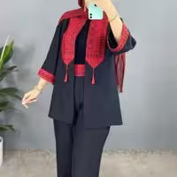 مانتو و شلوار فروغ با جنس بابوس