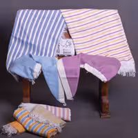 انواع حوله های دست بافت تمام پنبه با جذب فوق‌العاده وکم حجم