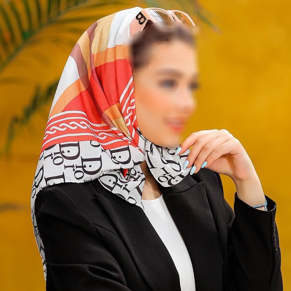 مینی اسکارف نارنجی 6 طرح مختلف