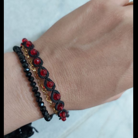 دستبند سه لاین دستبافت ولنتاینی