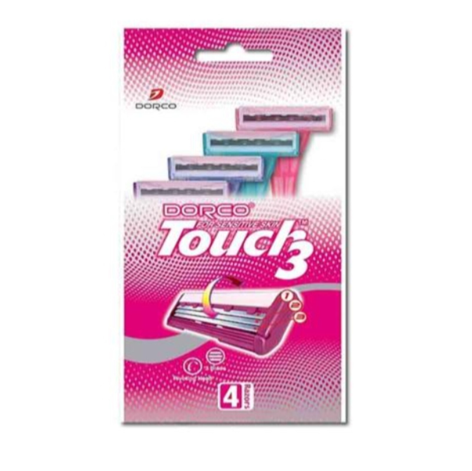 خودتراش ژیلت 3لبه پاکتی تاچ 4عددی زنانه دورکو