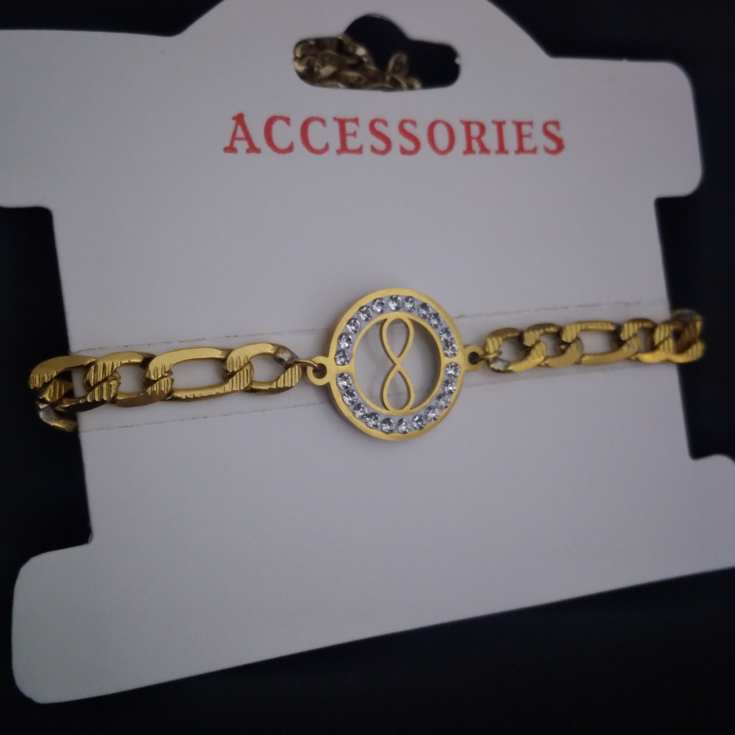 دستبند پلاک دار مدل بینهایت استیل رنگ ثابت