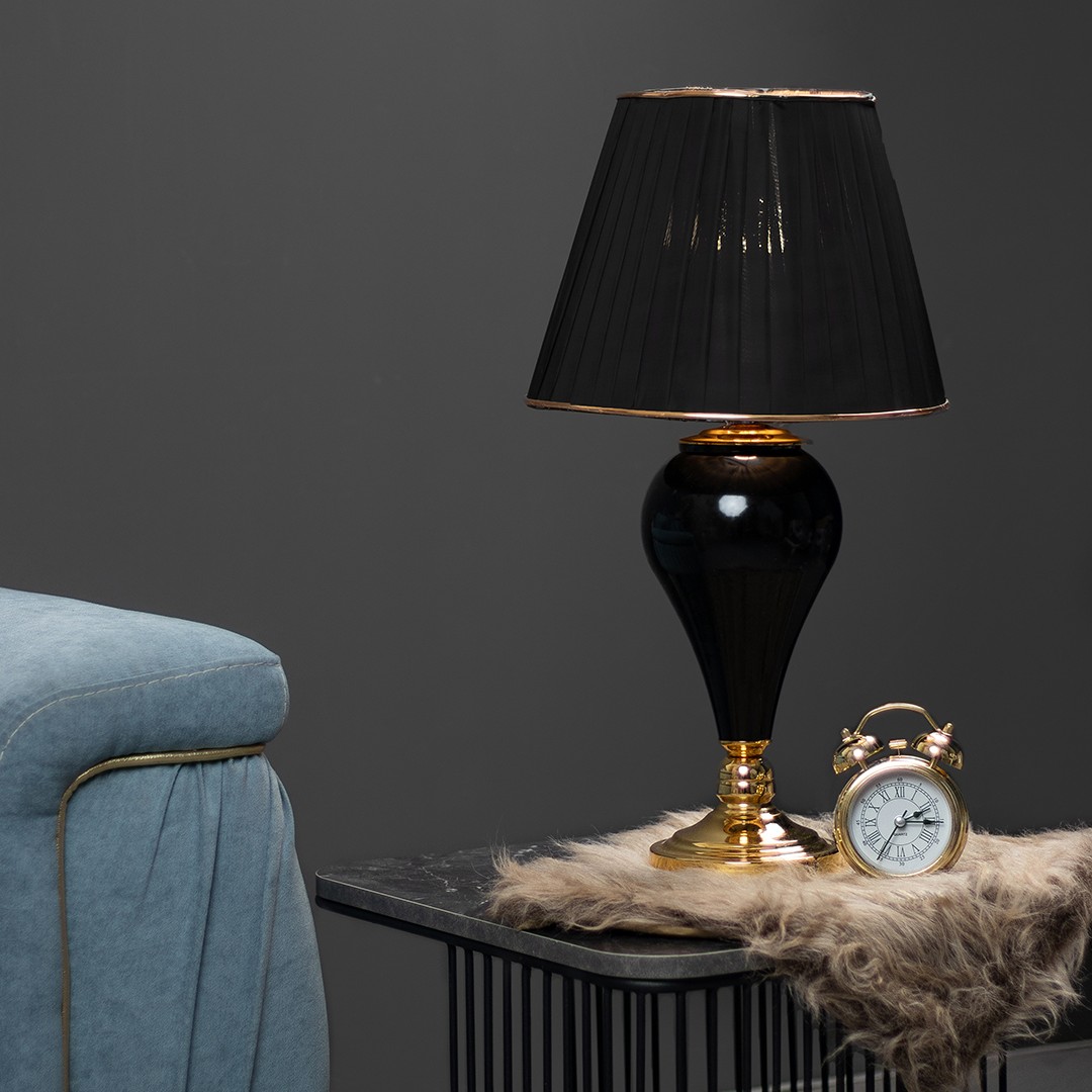 آباژور  رومیزی آسنا ارتفاع 44 سانتی پایه طلایی