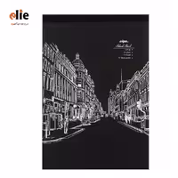 دفتر طراحی A4 کرافت و سیاه برگ کلیپس طرح 38
