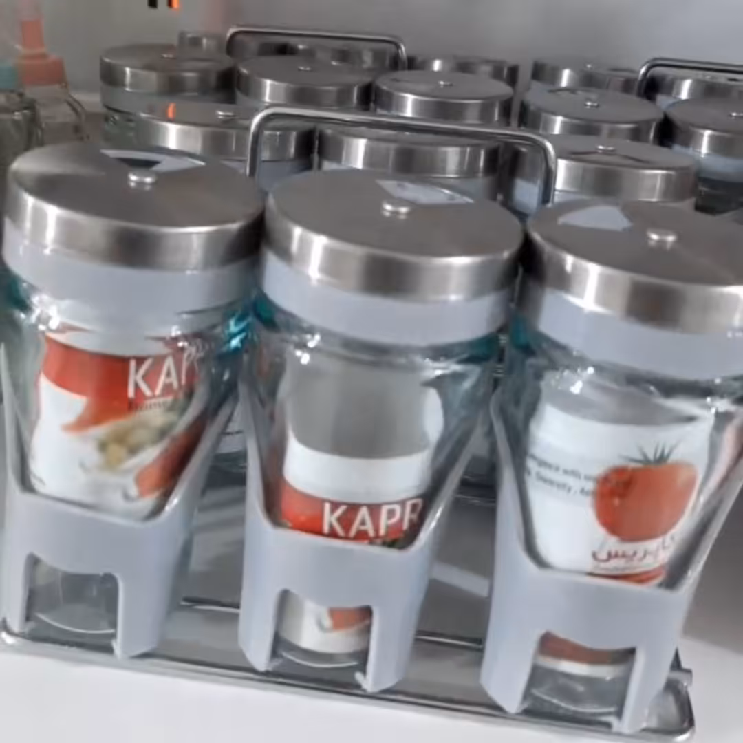 ست جا ادویه 6 عددی شیشه ای