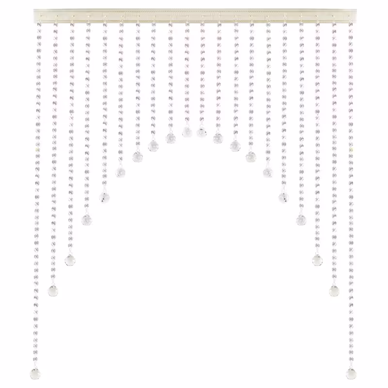 پرده کریستالی آویز رنگ سفید