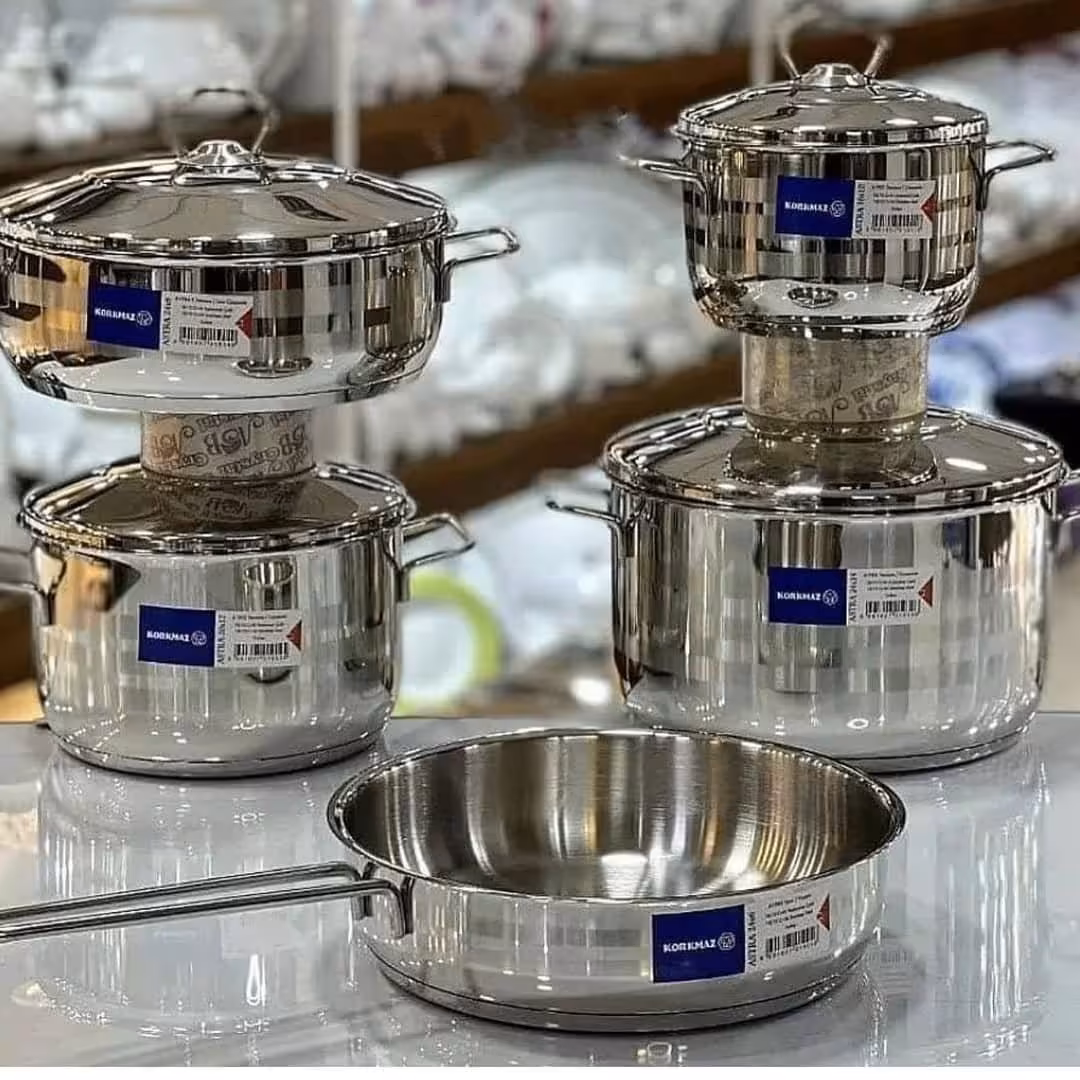 سرویس قابلمه 9 پارچه استیل کروکماز