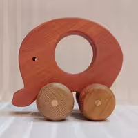 فیل چوبی چرخ دار مدل el14