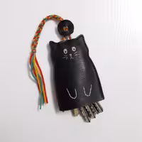 جا کلیدی چرم دستدوز گربه