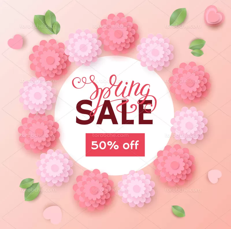 وکتور بنر فروش بهاره با کیفیت | گرافیک با طعم تربچه