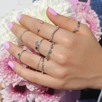 پک انگشتر دخترانه نقره ای