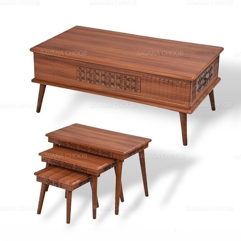 میز جلو مبلی و عسلی (میز پذیرایی)مدل M11 صفحه MDF روکش PVC پایه ها پلیمر ABS