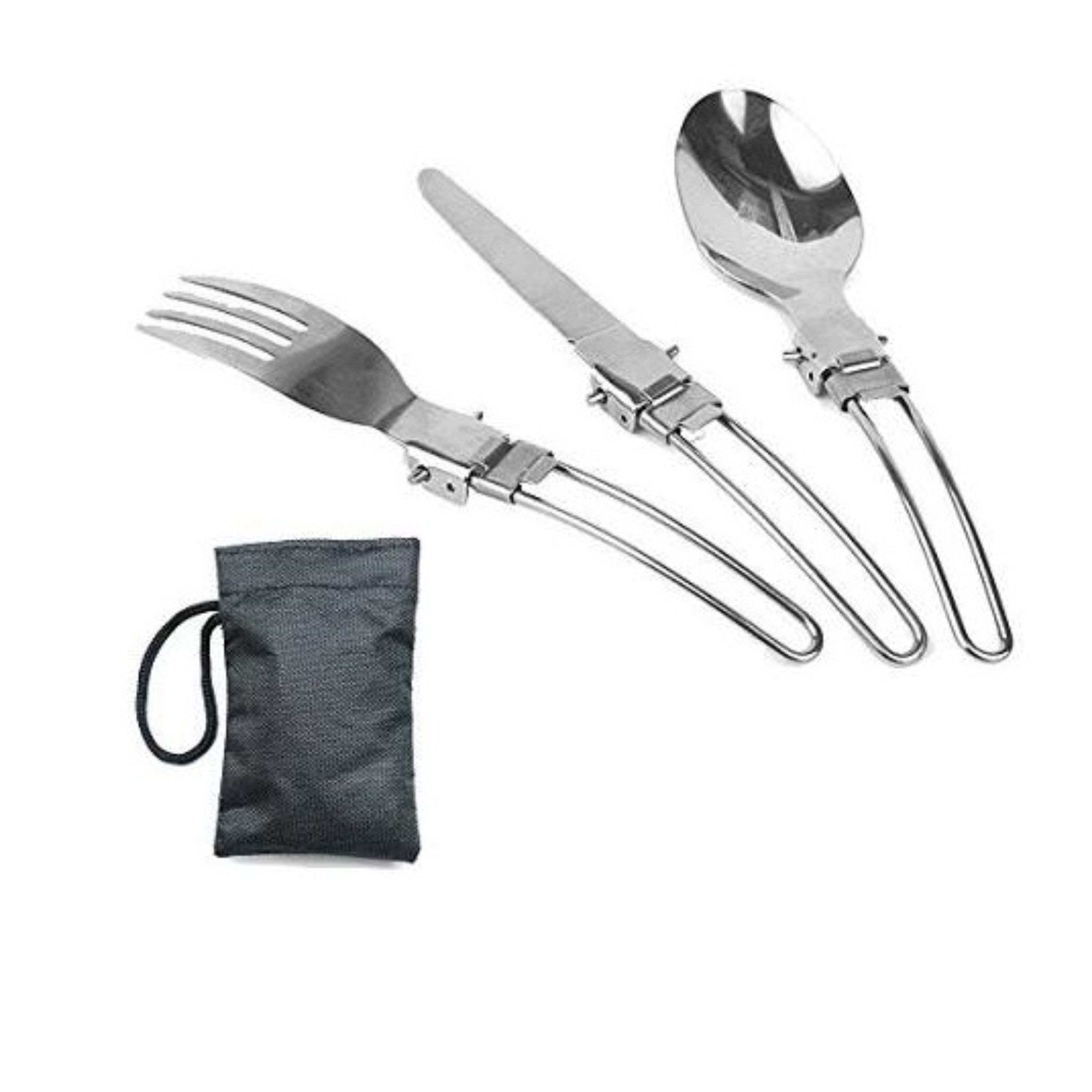 ست قاشق، چنگال و کارد تاشو فلزی مدل سنجاقی