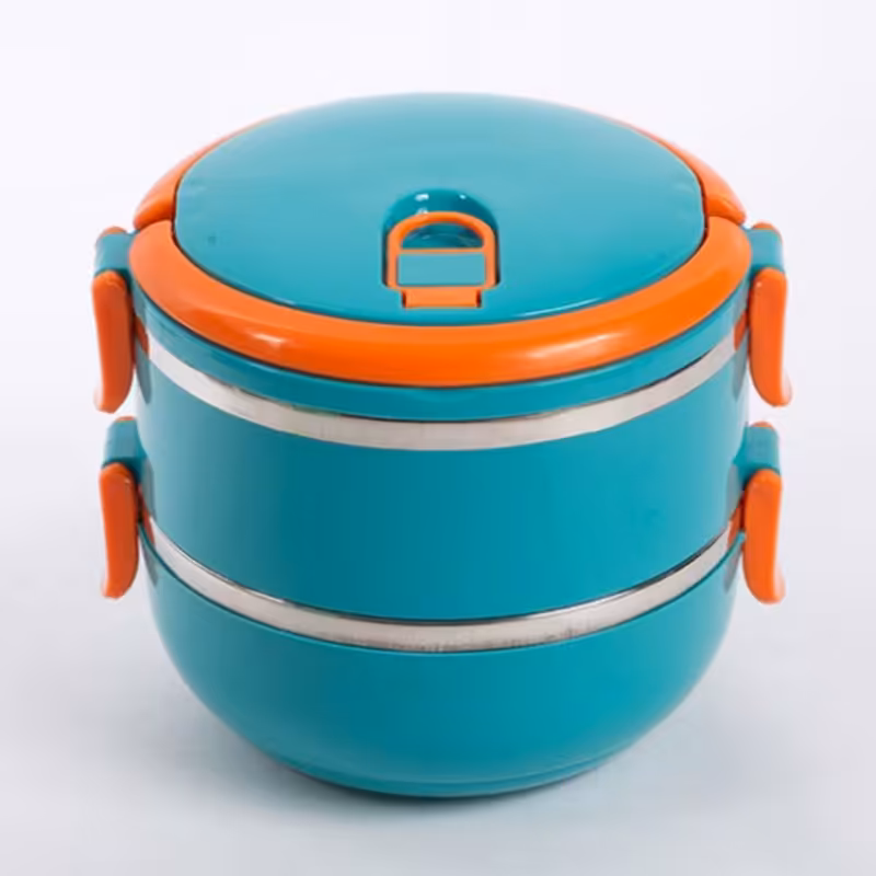 ظرف غذا مدل لانچ باکس کد 1100 آبی (دو طبقه)