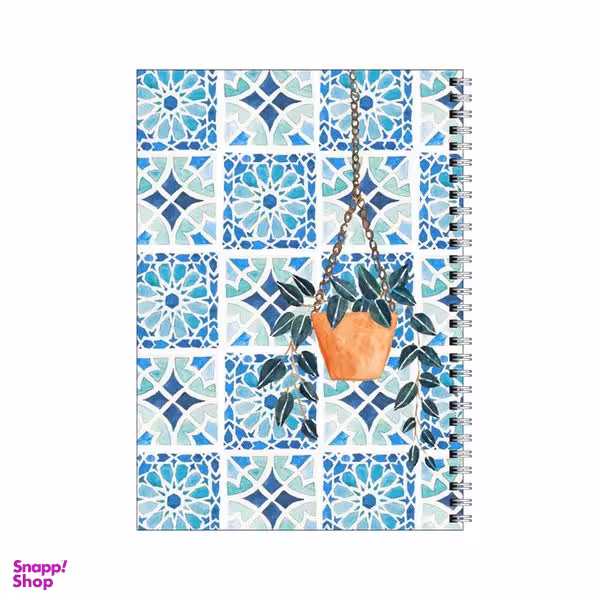 دفتر مشق 50 برگ بامبیلیپ طرح گلدان در حیاط کاشی کد 2424161