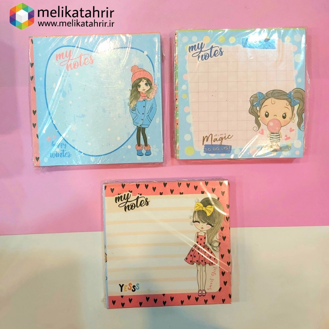 کاغذ یادداشت فانتزی طرح دختر
