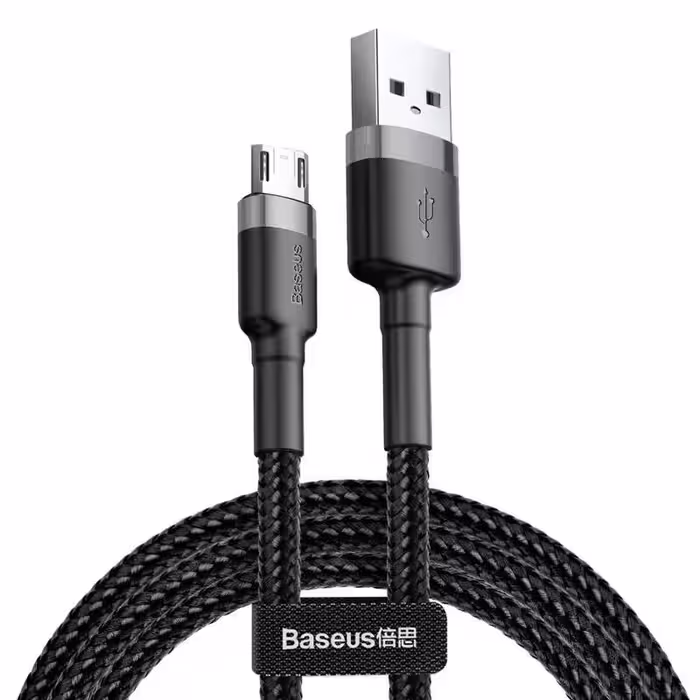 کابل شارژ و دیتا کوتاه micro-usb باسئوس مدل CAMKLF-A 2.4A طول 50cmBaseus CAMKLF-A 2.4A 50cm MicroUSB Cable