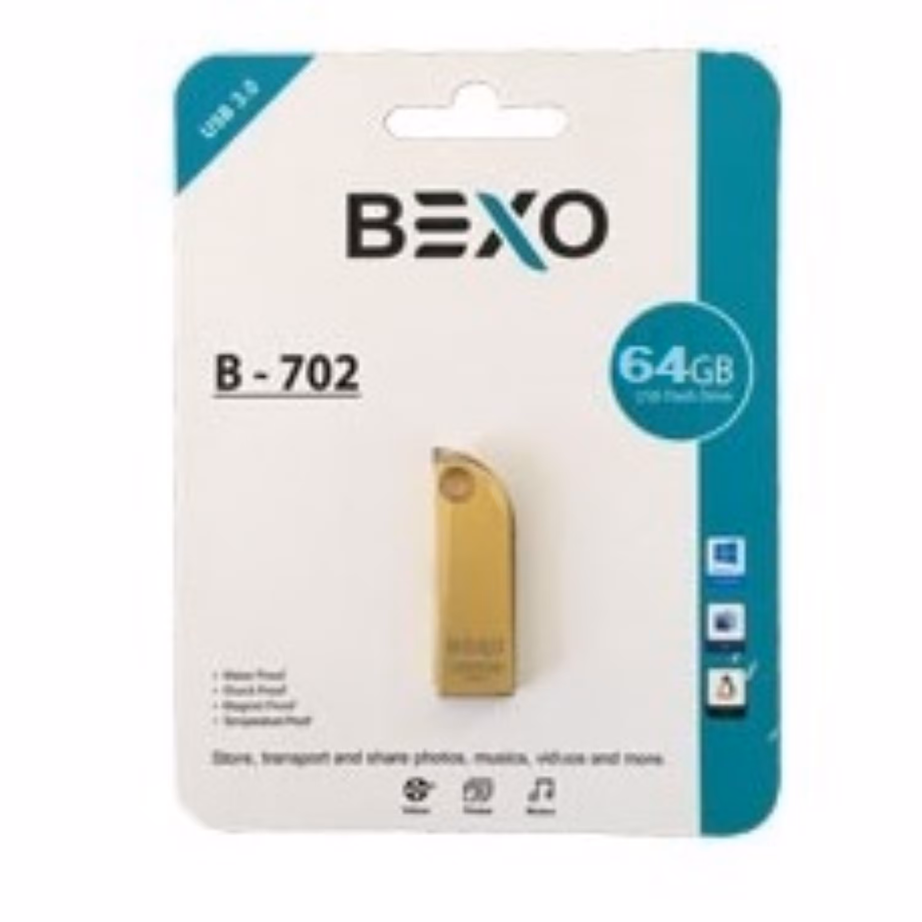 فلش 64GB  USB 3.1  Bexo B-702  با گارانتی مادام العمر