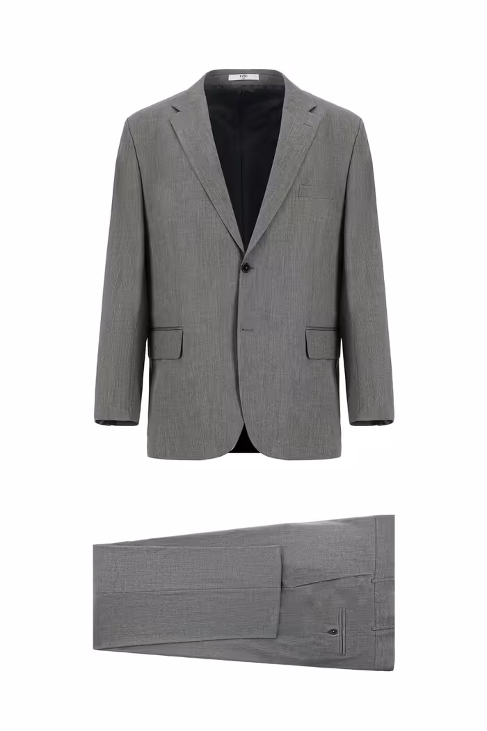 کت وشلوار خاکستری مردانه و شلوار کلاسیک اورجینال Kiğılı