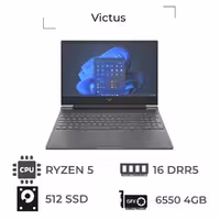 لپ تاپ اچ پی 15.6 اینچ مدل Victus 15-FB2063DX-AA RYZEN 5 7535HS 16GB DDR5 512GB 4GB RX 6550M