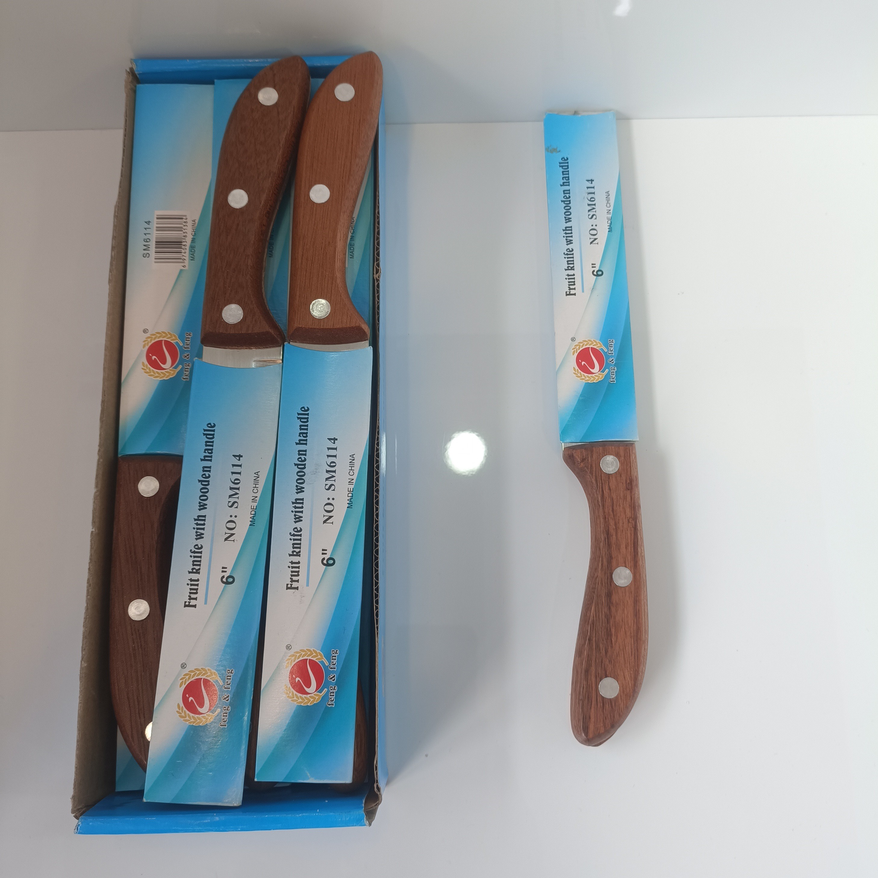 چاقو آشپزخانه دم دستی متوسط دسته چوبی ساخت چین