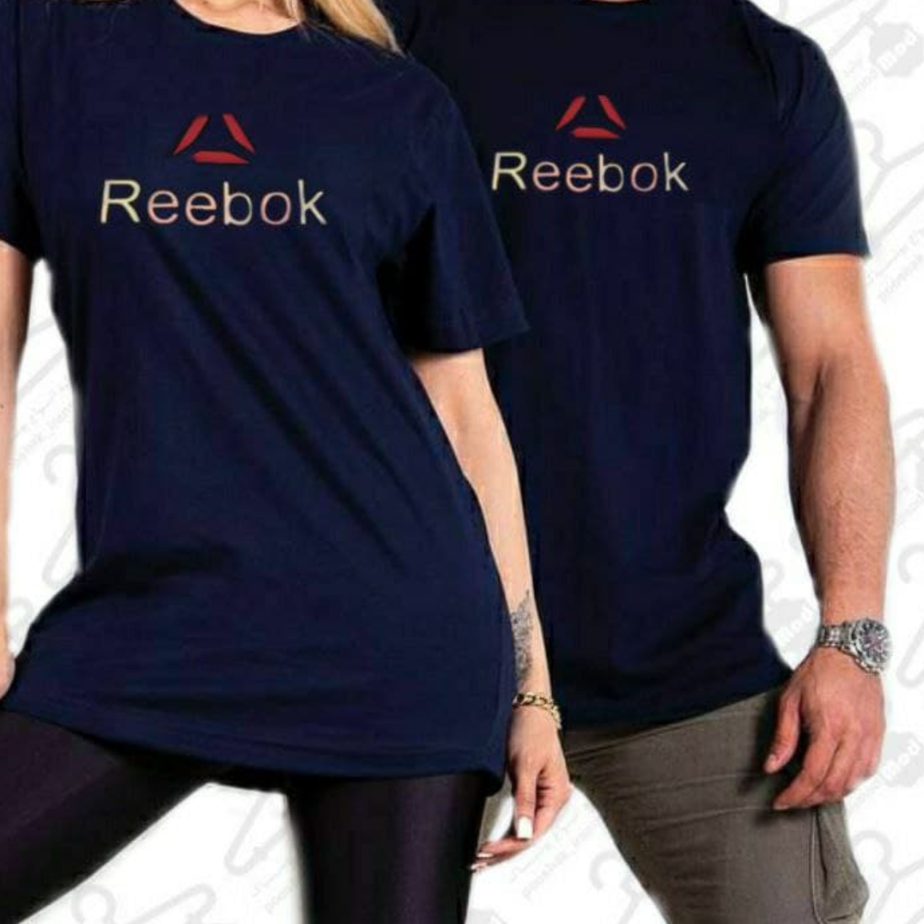 ست تی شرت زنانه و مردانه جنس پنبه درجه 1چاپ برجسته هفت رنگ سایز لارج و ایکس لارج رنگ سورمه ای