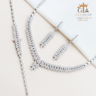 سرویس مارسا نقره عیار 925 با روکش رودیوم کد 11212
