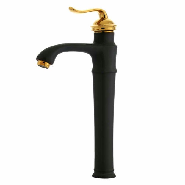 شیر روشویی مشکی طلا مدل هلن.فلز تماما برنج آنالیز،ضمانت پنج ساله 