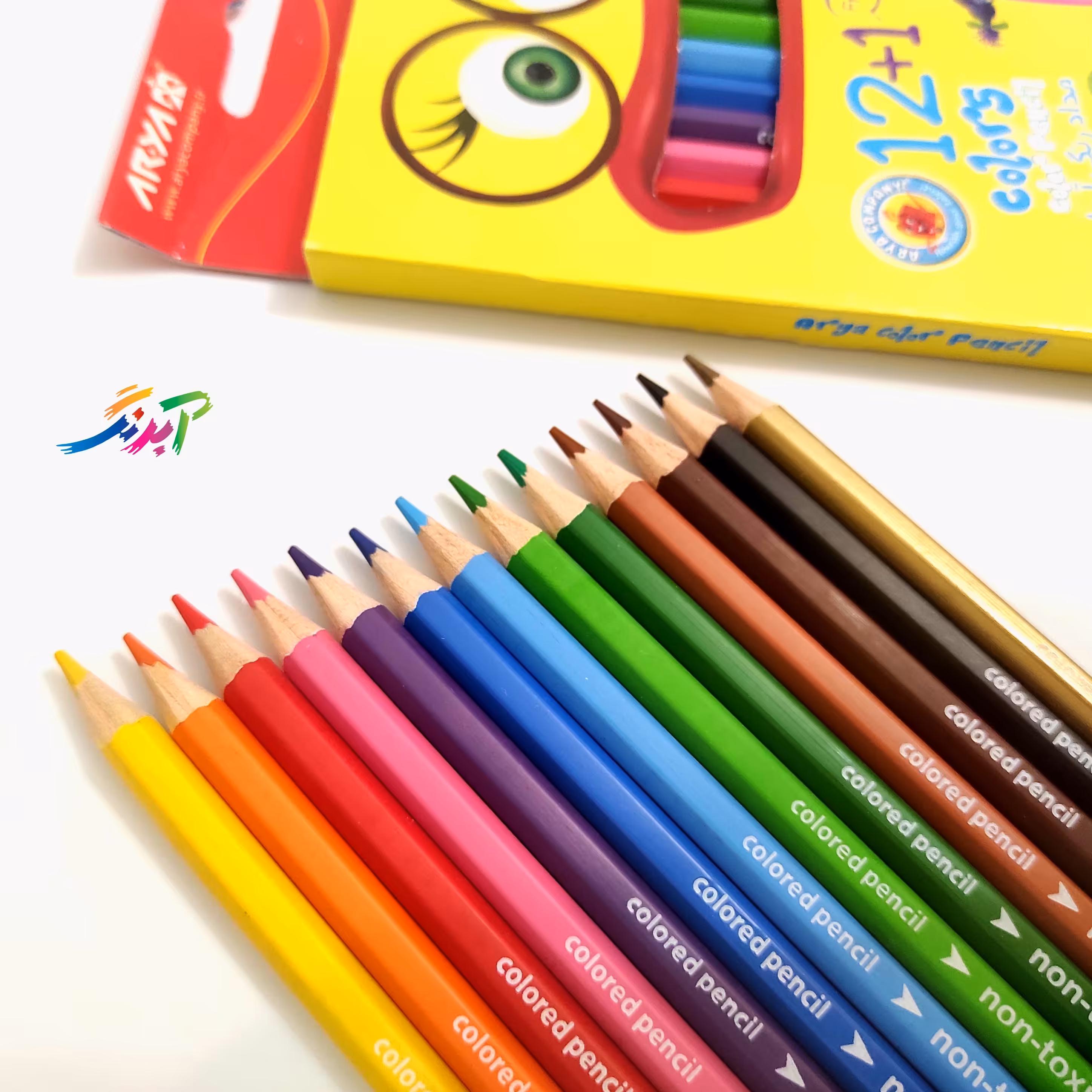 مدادرنگی 12 رنگ آریا درجه 1