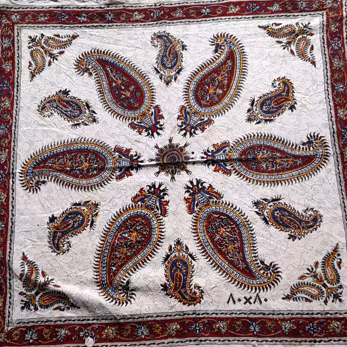 سفره ورومیزی قلمکاری سنتی طرح گل وبته...