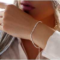 دستبند خاویاری استیل و رنگ ثابت طلایی و نقره ای 