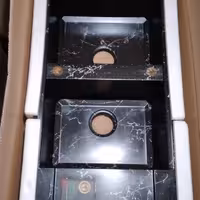 سینک گرانیتی مشکی رگه نقره ای دارک گارانتی تغییر رنگ