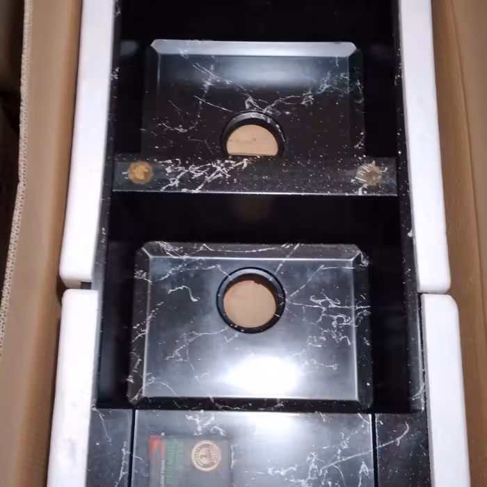 سینک گرانیتی مشکی رگه نقره ای دارک گارانتی تغییر رنگ