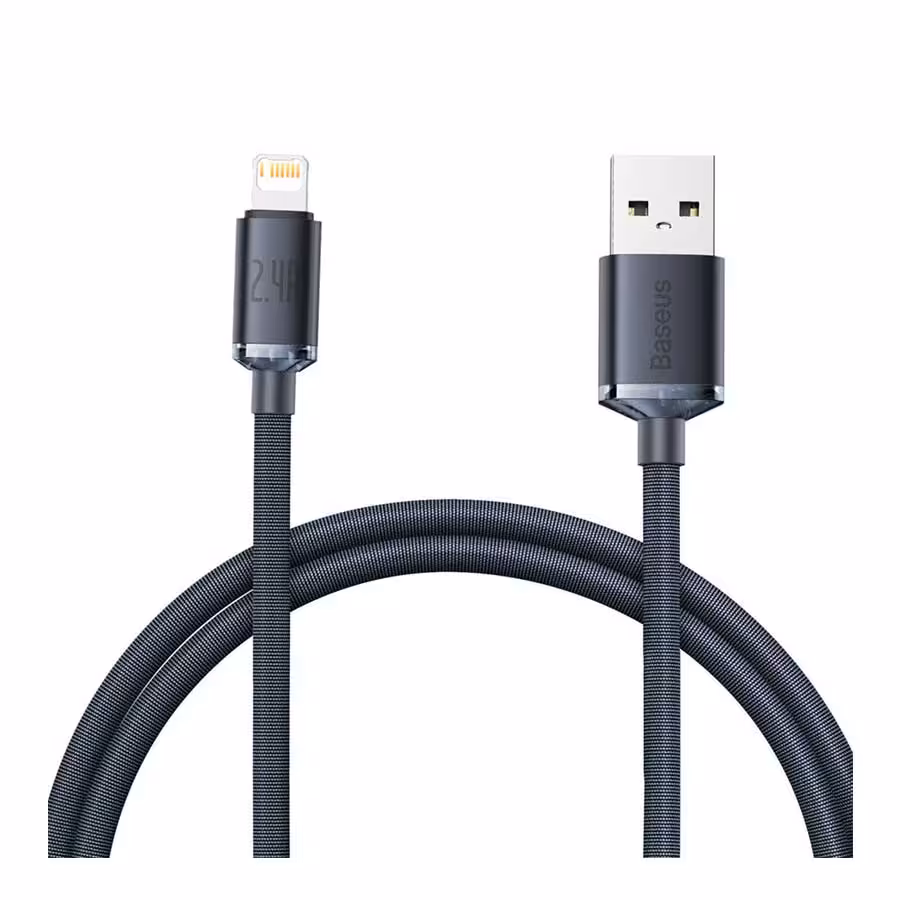 قیمت و خرید کابل تبدیل 1.2 متری USB به لایتنینگ بیسوس مدل Crystal Shine CAJY000001 | یاس ارتباط