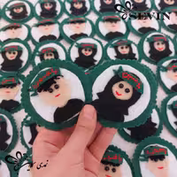 پیکسل  سوزنی نمدی سبز طرح محرم(پک 10تایی)طرح دختر و پسر