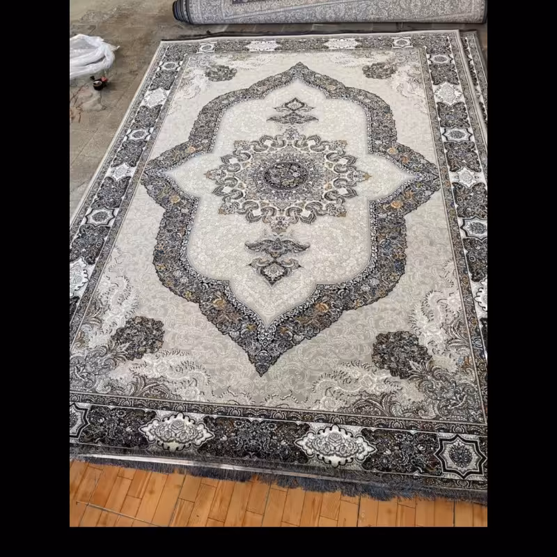 فـــرش ماشینی 500شانه تراکم 1000 سایــز 6متری طـــرح کاریـــنا(100درصدنخ اکرلیــک) 