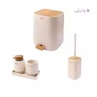 ست بهداشتی 5 پارچه کنتراست مدل میامی وانیلی چوب