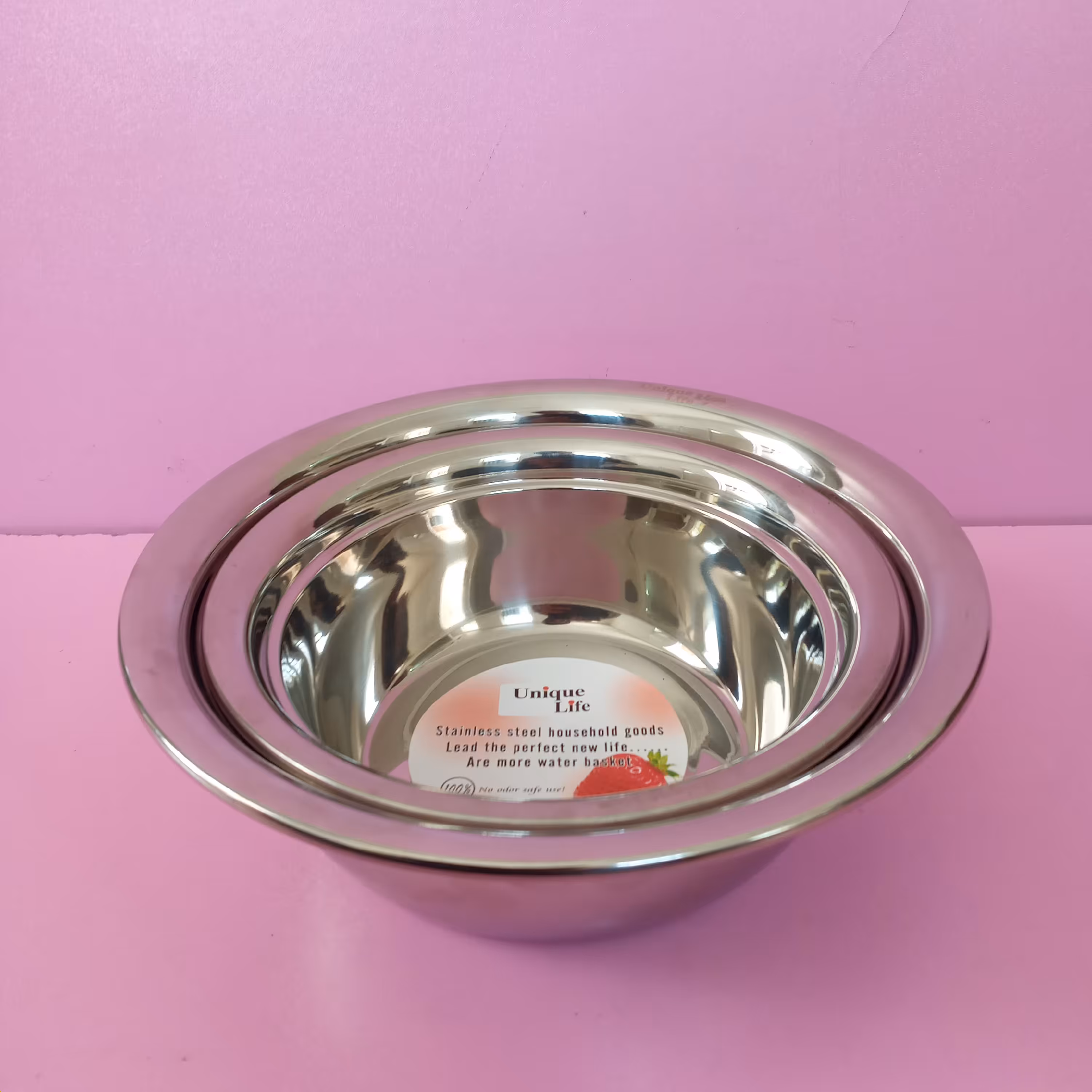 لگن استیل 2 عددی  یونیک لایف لبه دار آهنربا نگیر  ضخیم و محکم 